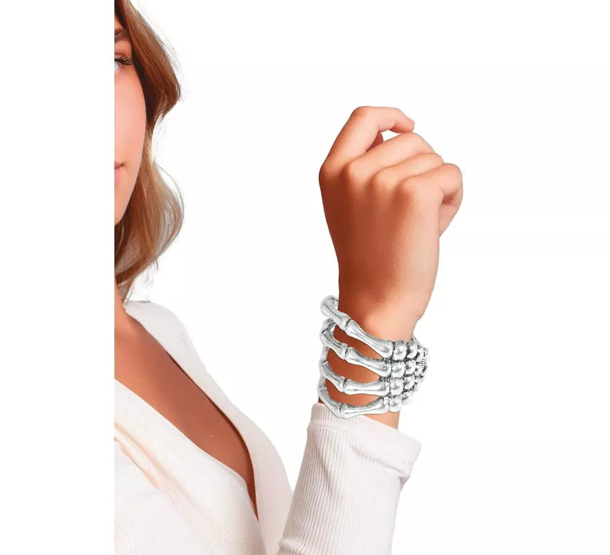Translation missing: pt-PT.Brazalete Esqueleto Metálico de plata