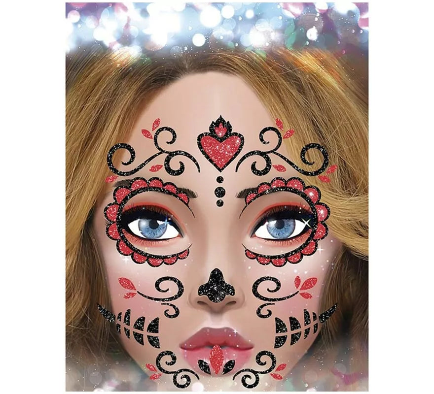 Translation missing: pt-PT.Brillantina Facial Catrina rojo de 20x20 cm
