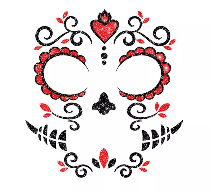 Translation missing: pt-PT.Brillantina Facial Catrina rojo de 20x20 cm