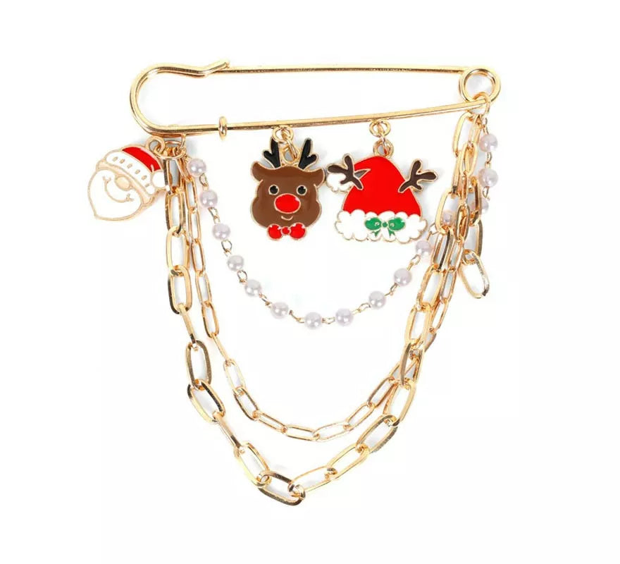 Translation missing: pt-PT.Broche de Figuritas Navideñas con cadena de 8x8 cm