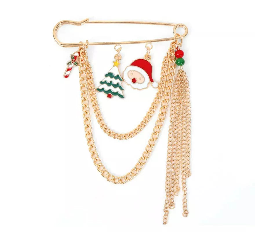 Translation missing: pt-PT.Broche de Figuritas Navideñas con flecos de 8x8 cm