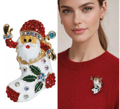Pregadeira bota de Natal em metal de 6 cm