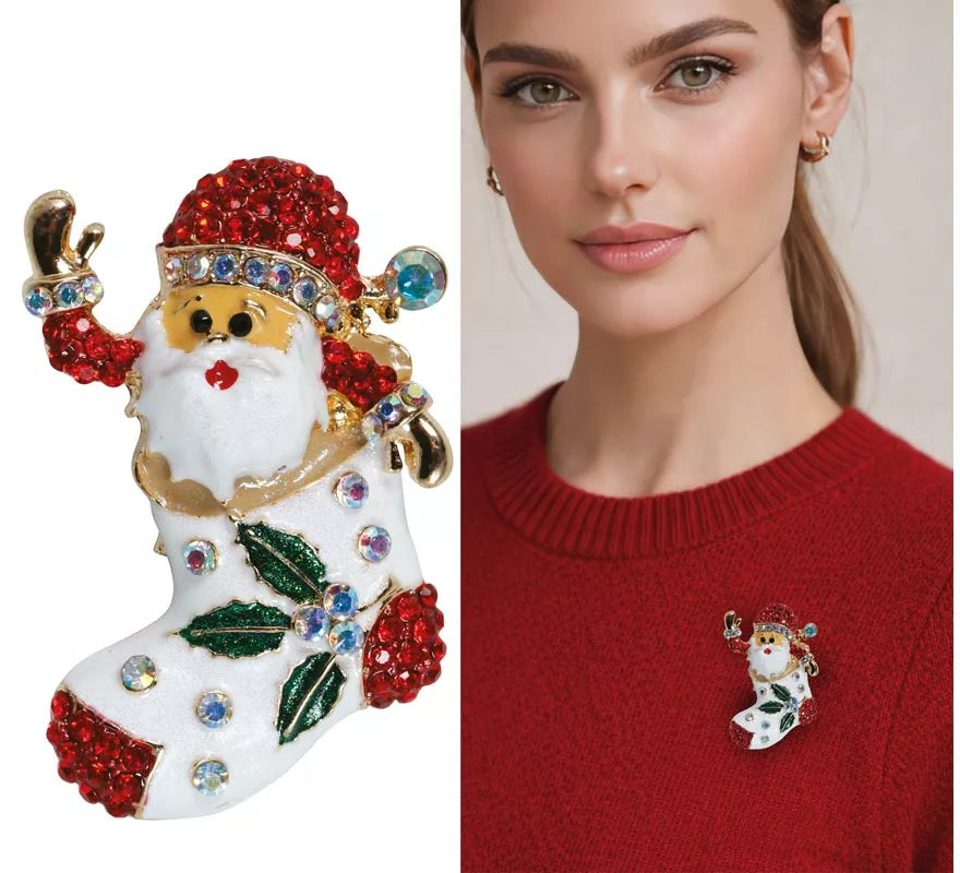 Translation missing: pt-PT.Broche Metálico de Bota de Navidad de 6 cm
