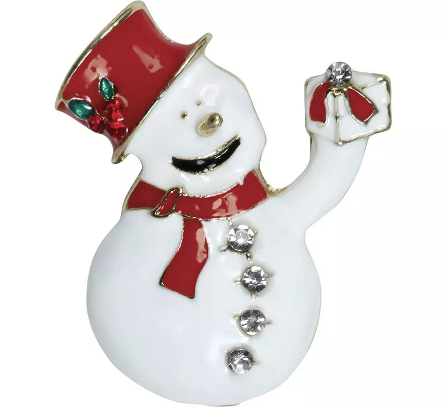 Translation missing: pt-PT.Broche Metálico de Muñeco de Nieve de 3,5 cm