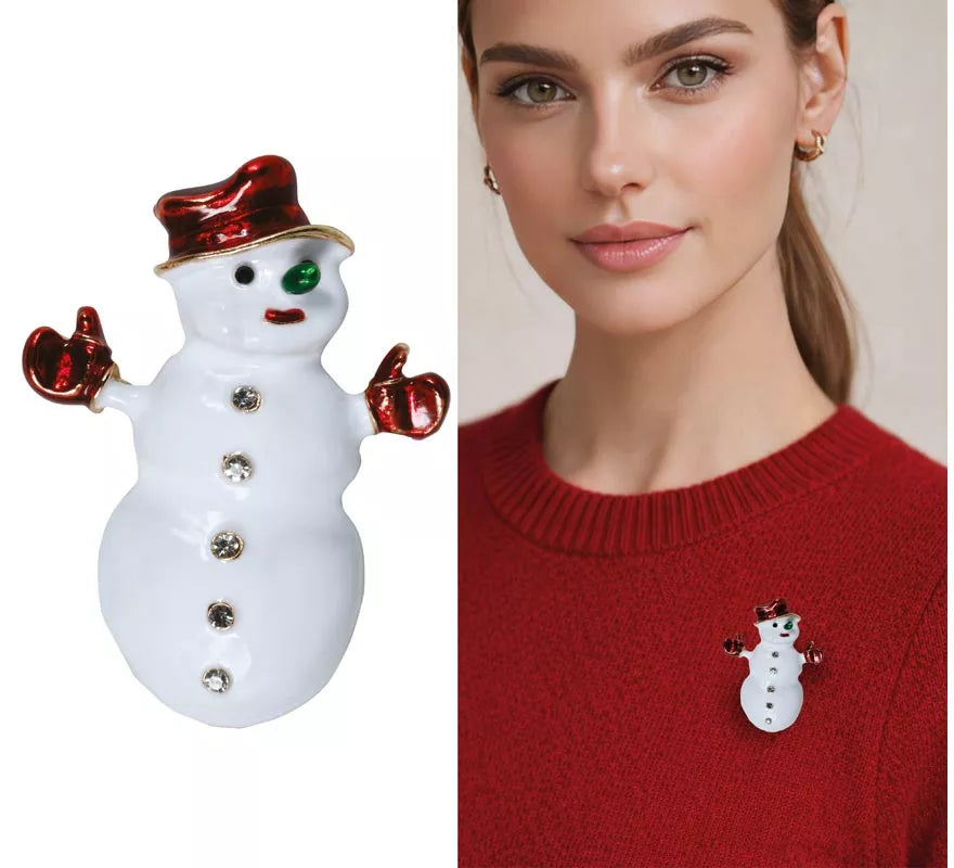 Translation missing: pt-PT.Broche Metálico de Muñeco de Nieve de 5,5 cm