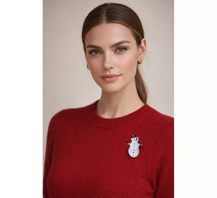 Broche Metálico de Muñeco de Nieve de 5,5 cm