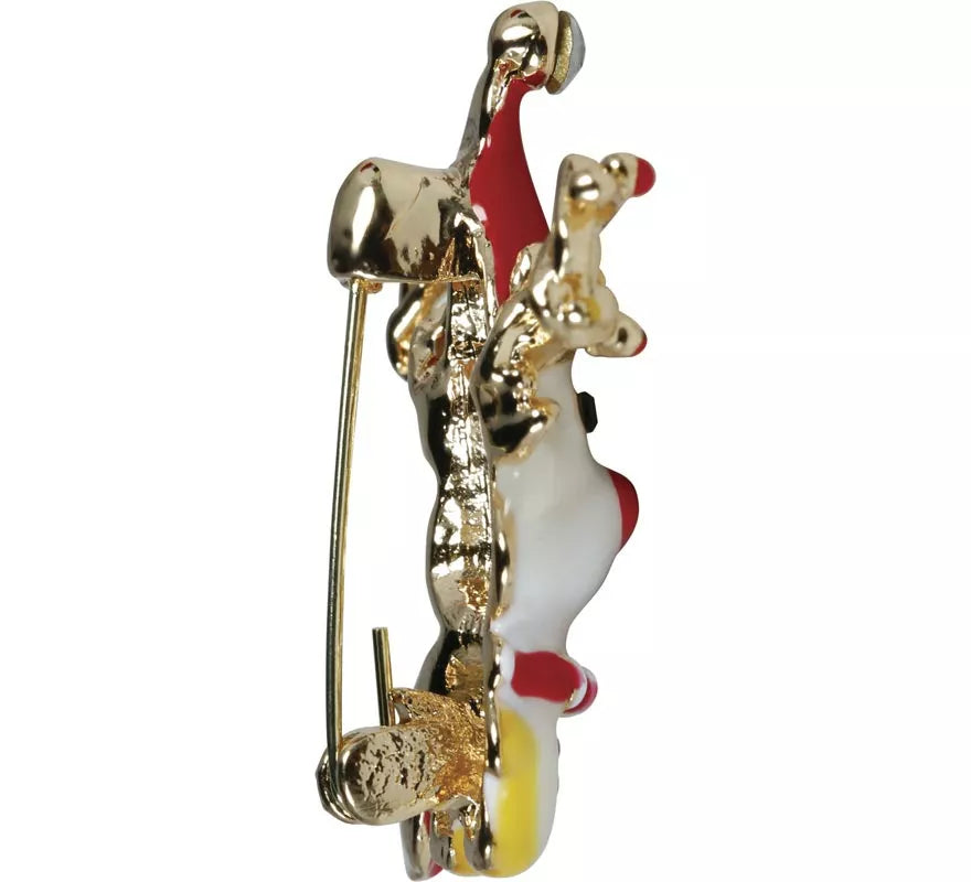 Broche Metálico de Reno Navideño de 3,5 cm