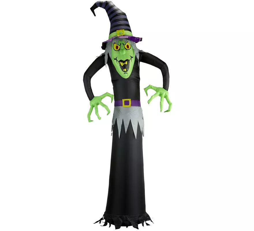 Translation missing: pt-PT.Bruja Auto Hinchable de Halloween con Iluminación de 244 cm