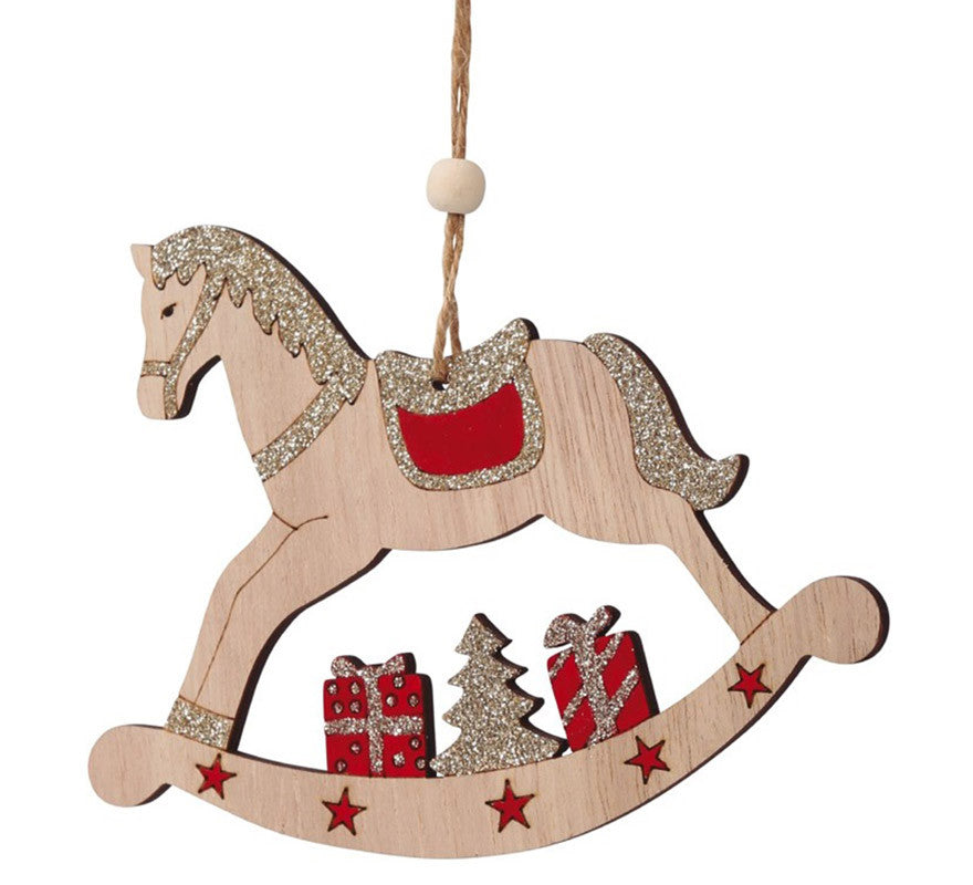 Translation missing: pt-PT.Caballito de Madera Colgante de 13 cms