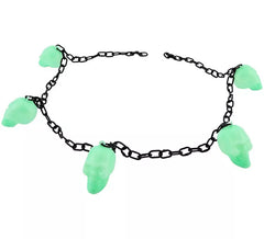 Corrente com 5 Caveiras Luminescentes