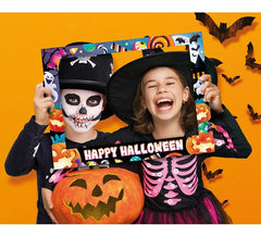 Caixa com 12 Molduras Coloridas para Photocall de Halloween 80x60 cm