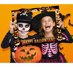Caixa com 12 Molduras Photocall Pretas de Halloween 80x60 cm