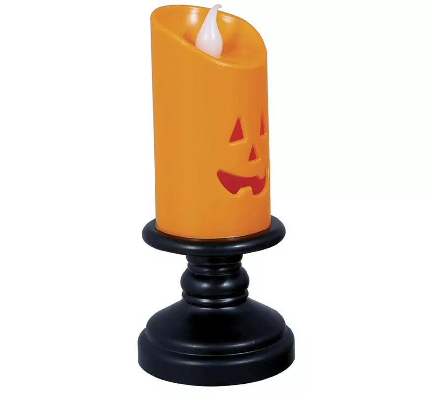 Caja de 12 Velas naranja con luz de 12,5 cm