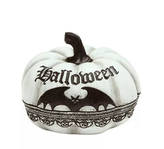 Abóbora de Halloween branca com bastão 12x15 cm