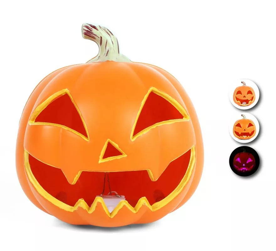 Calabaza con luz en modelos surtidos 11,5x11x10,5 cm