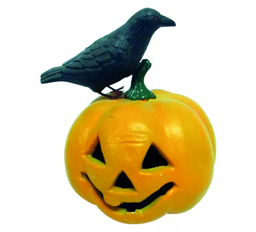 Translation missing: pt-PT.Calabaza con Luz y Cuervo de 15,25X15,25X21,60 cm
