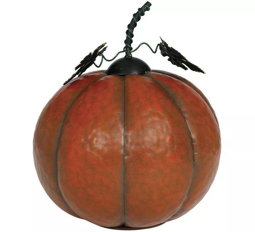 Translation missing: pt-PT.Calabaza Metálica naranja con Luz 16 cm