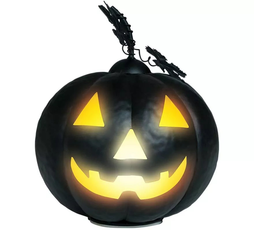 Translation missing: pt-PT.Calabaza Metálica negra con Luz 16 cm