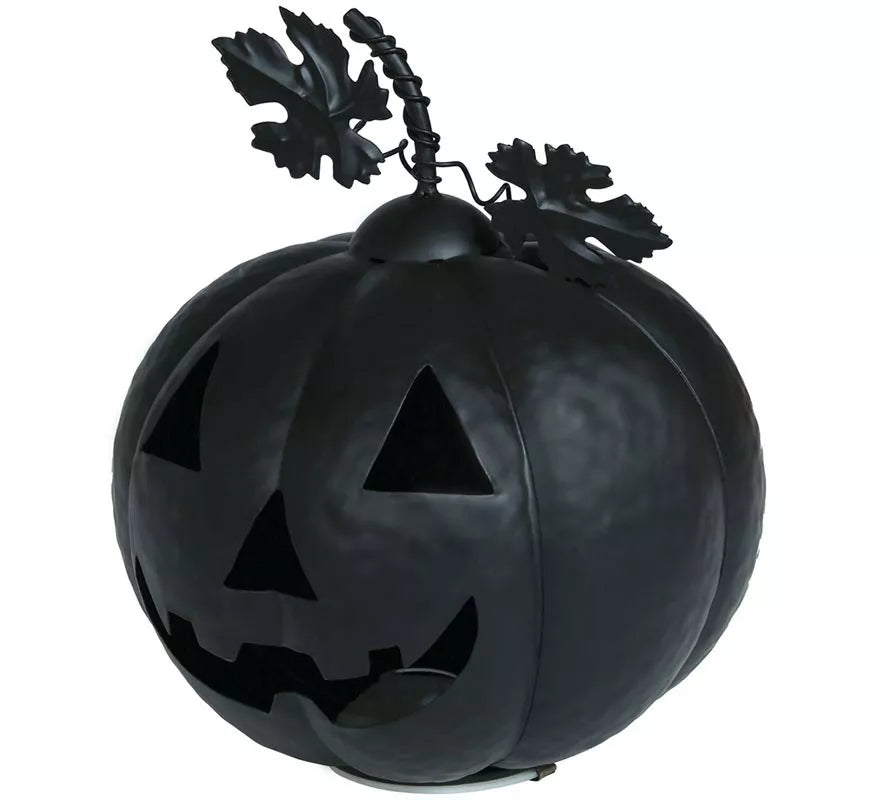 Translation missing: pt-PT.Calabaza Metálica negra con Luz 16 cm