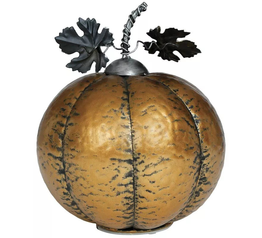 Translation missing: pt-PT.Calabaza Metálica oro con Luz 16 cm