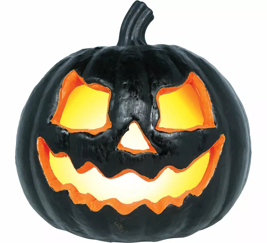 Translation missing: pt-PT.Calabaza negra con Luz de 20 cm