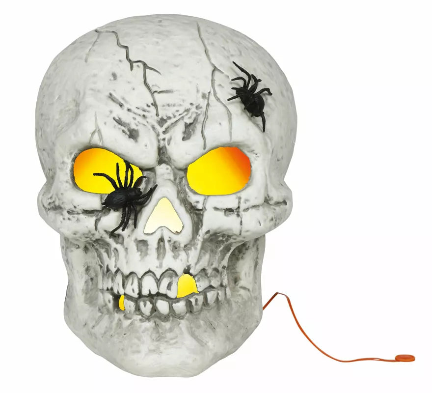 Translation missing: pt-PT.Calavera con Arañas con Luz de 35 cm