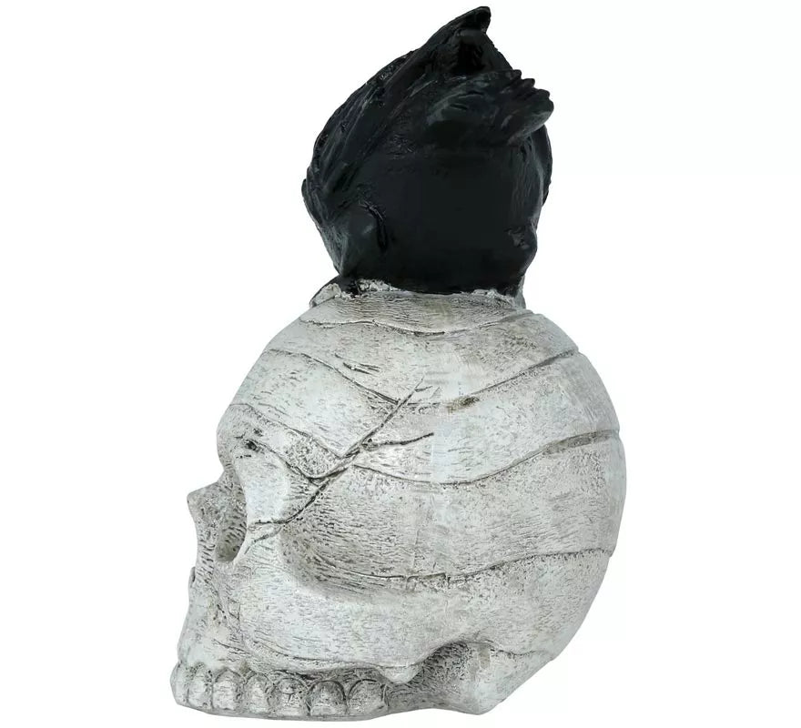Translation missing: pt-PT.Calavera con Cuervo de Resina de 14x9 cm