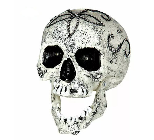 Calavera con diamantes y luz para decoración de 24 cm