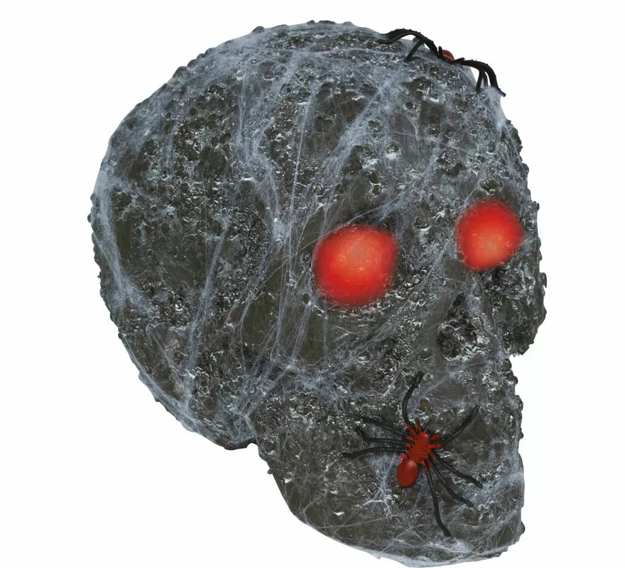 Translation missing: pt-PT.Calavera con Telarañas y Luz de 20 cm