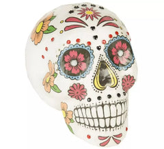 Crânio colorido do Dia dos Mortos de 19 cm