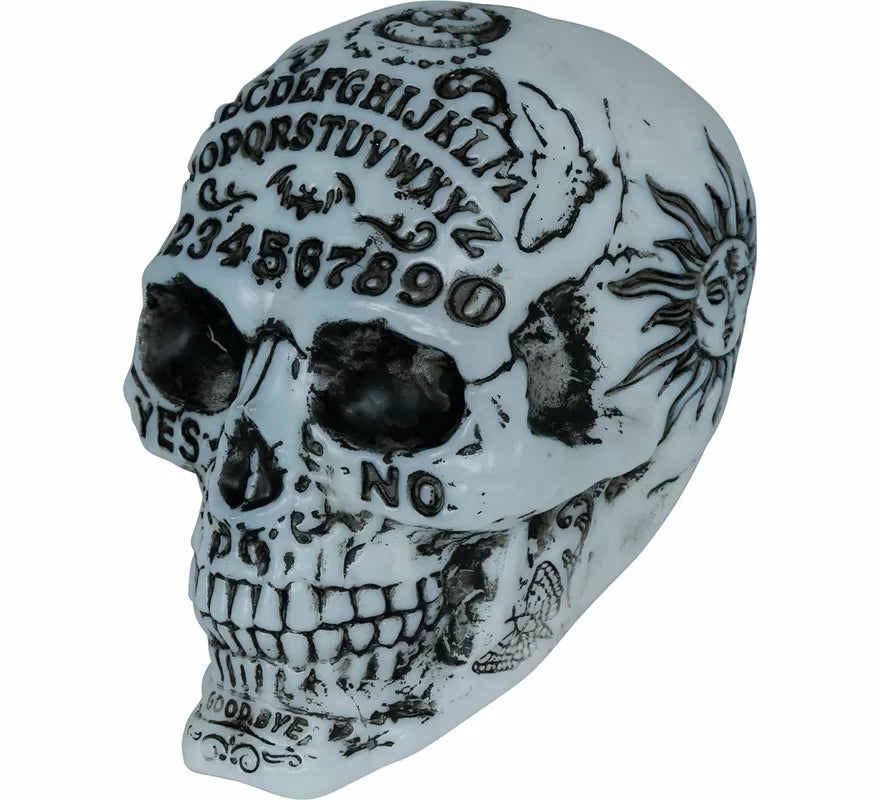 Calavera Ouija Decorada con Luz de 20 cm