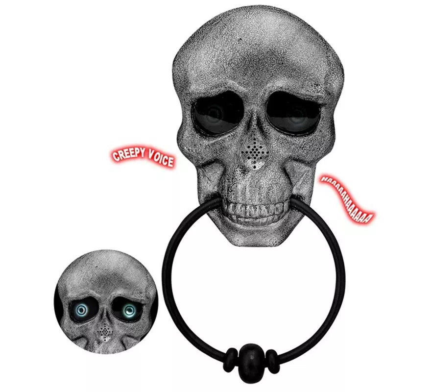 Translation missing: pt-PT.Calavera para Puerta con Ojos Animados y Voz Espeluznante