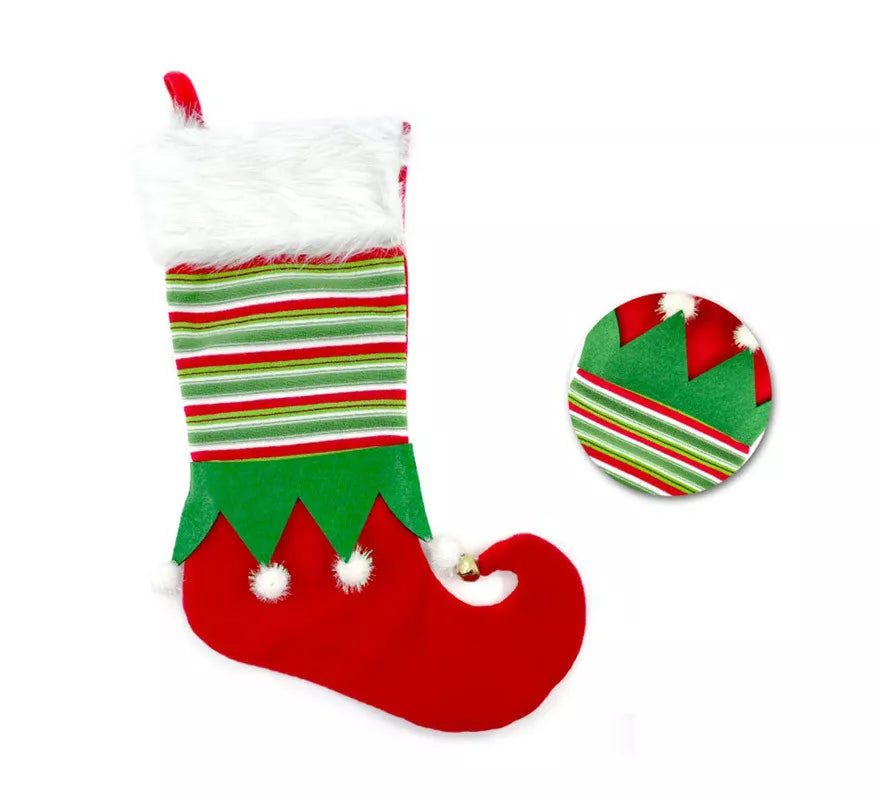 Translation missing: pt-PT.Calcetín de decoración de Navidad de Bota de Elfo de 46 cm
