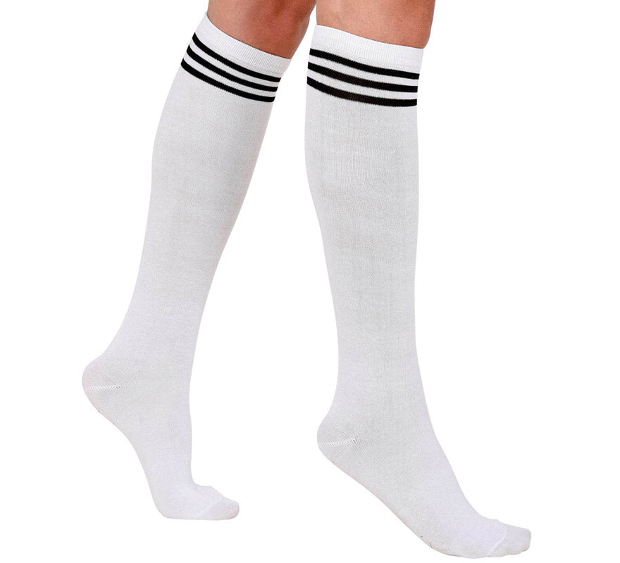 Translation missing: pt-PT.Calcetines Altos de Atletismo Blancos para adulto