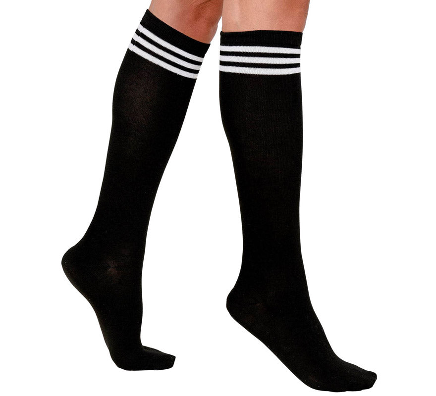 Translation missing: pt-PT.Calcetines Altos de Atletismo Negros para mujer