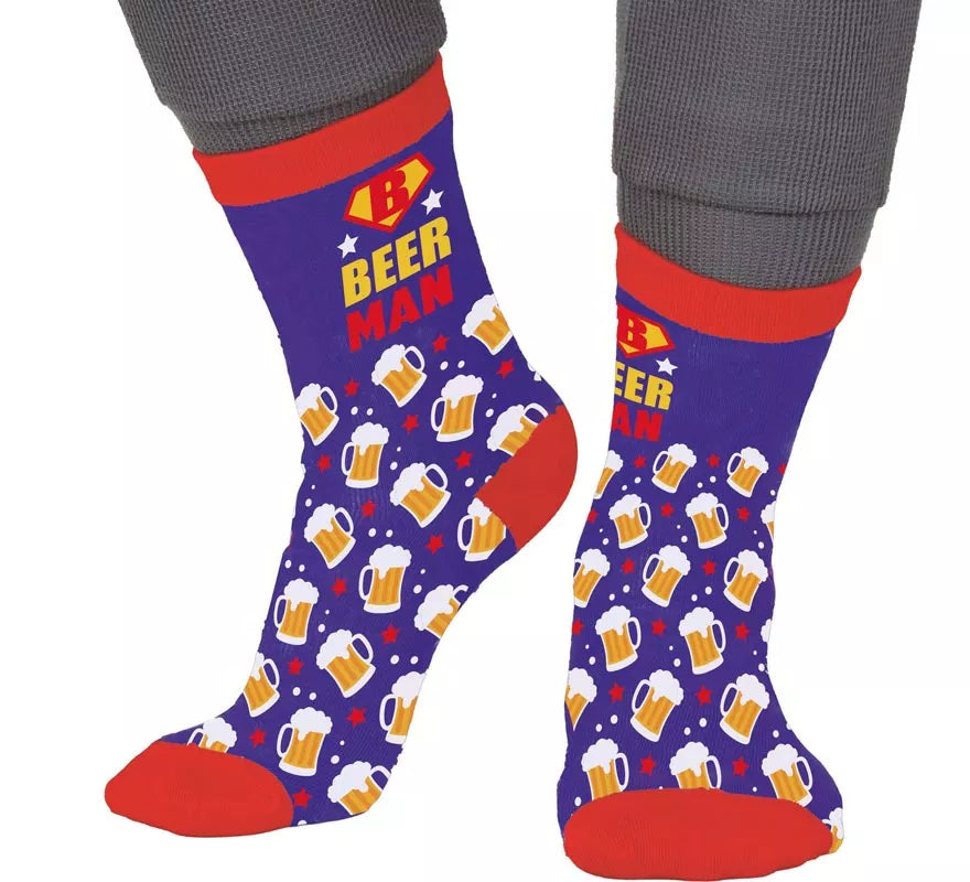 Translation missing: pt-PT.Calcetines azules BeerMan para adultos