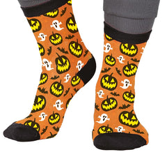 Meias de abóbora e fantasma para o Halloween nos tamanhos 22 a 48
