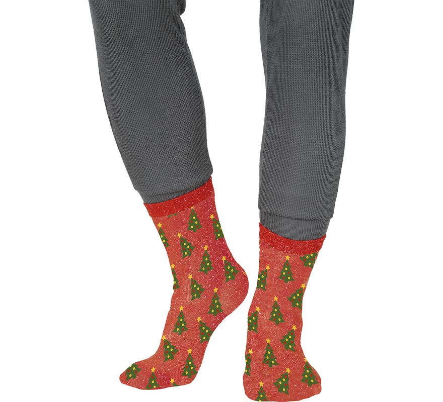Translation missing: pt-PT.Calcetines Navideños Arboles con Purpurina en números del 22 al 41