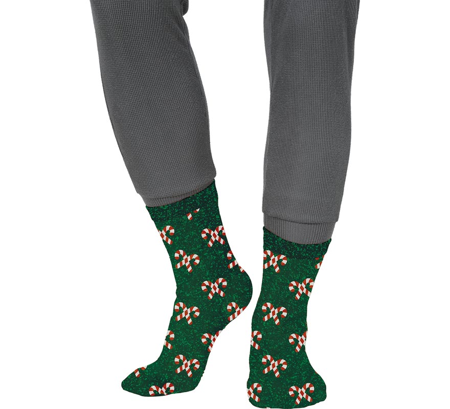 Translation missing: pt-PT.Calcetines Navideños Bastones con Purpurina en números del 22 al 41