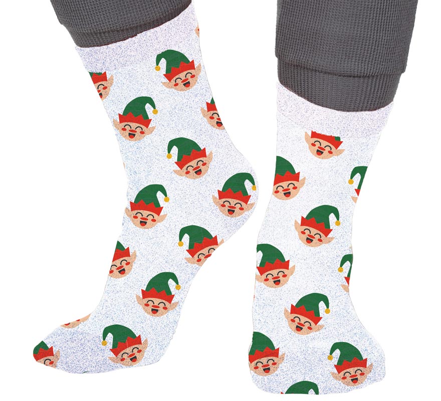 Translation missing: pt-PT.Calcetines Navideños Elfos con Purpurina en números del 22 al 41