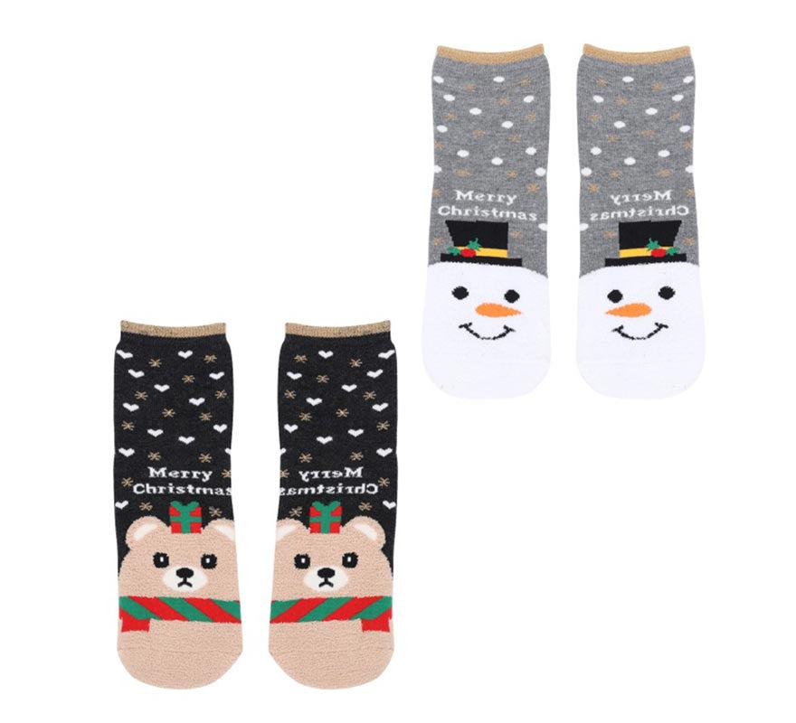 Translation missing: pt-PT.Calcetines Navideños Muñeco de nieve y Oso Talla 28-35 en modelos surtidos infantil