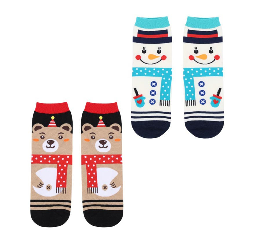 Translation missing: pt-PT.Calcetines Navideños Oso y Muñeco de nieve en modelos surtidos adulto