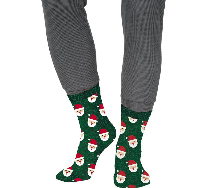 Translation missing: pt-PT.Calcetines Navideños Papá Noel con Purpurina en números del 22 al 41
