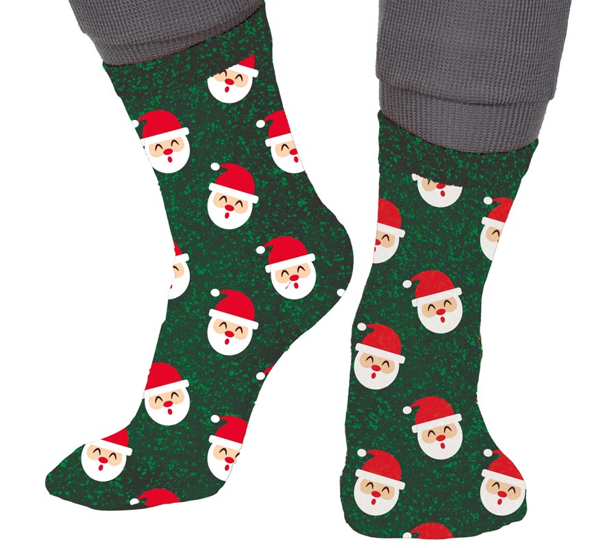 Translation missing: pt-PT.Calcetines Navideños Papá Noel con Purpurina en números del 22 al 41