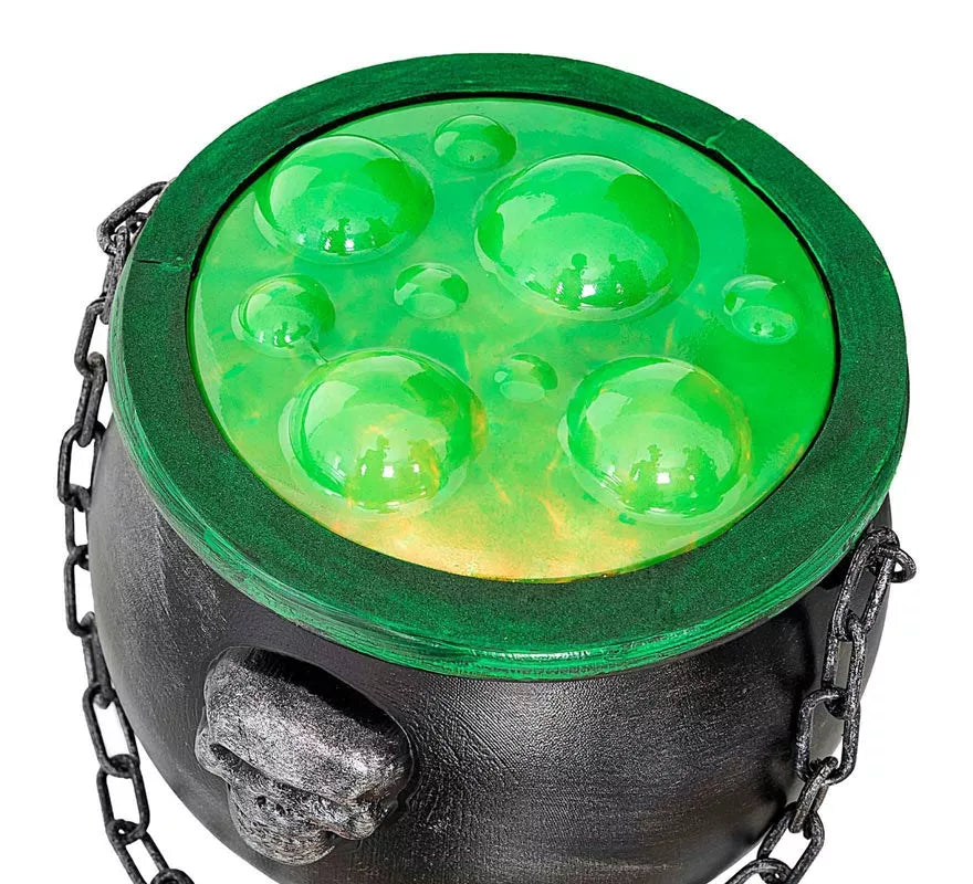 Translation missing: pt-PT.Caldero de bruja con poción verde simulada de 20x17x36 cm