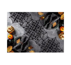 Caminho de mesa em PVC teias de aranha 34x136 cm