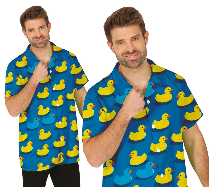 Translation missing: pt-PT.Camisa azul Patos de Goma adulto