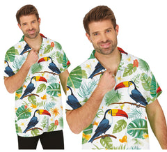 Camisa adulta branca com estampa de tucano