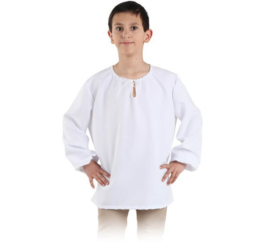 Translation missing: pt-PT.Camisa Blanca Medieval para niño