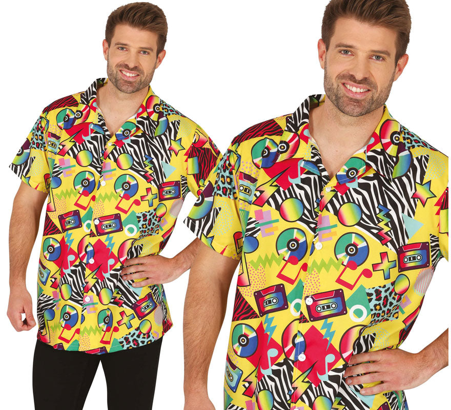 Translation missing: pt-PT.Camisa de los años 80 multicolor adulto